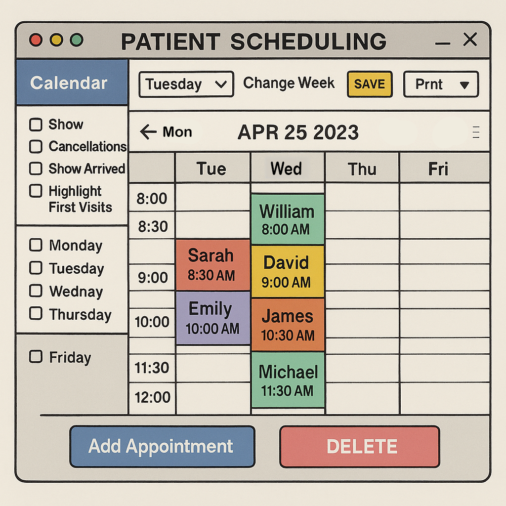 Out of date dentist's scheduler image