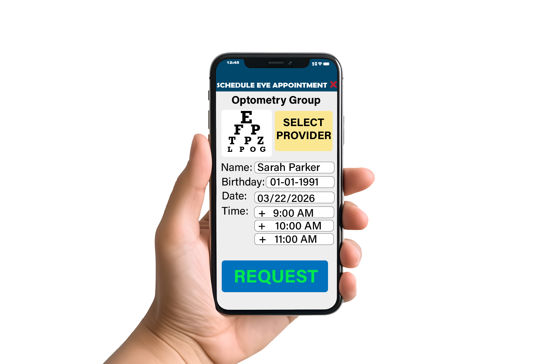 Starting optometry application